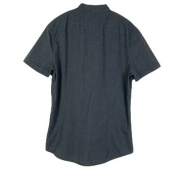 John Varvatos USA Mens Short Sleeve Button-Up Shirt, Medium, Navy blue - Picture 2 of 7